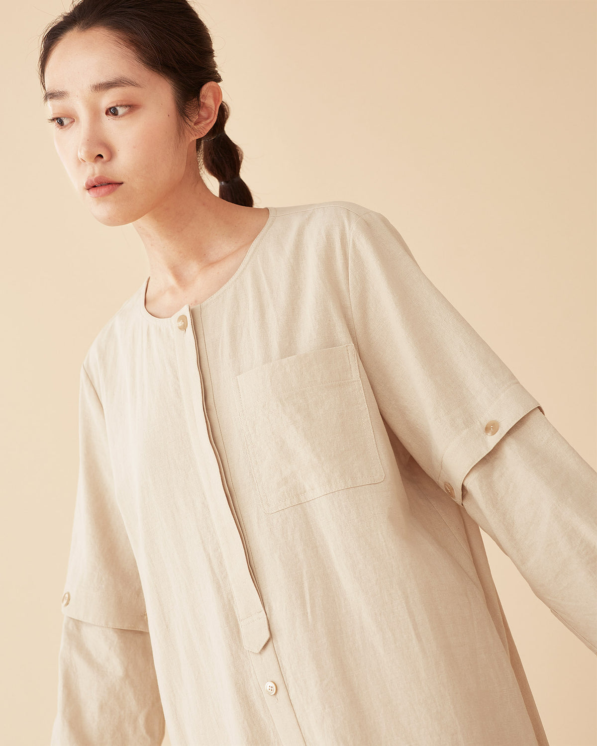Two way longerline dress / Linen