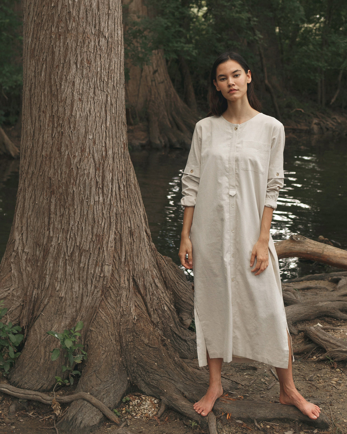 Two way longerline dress / Linen