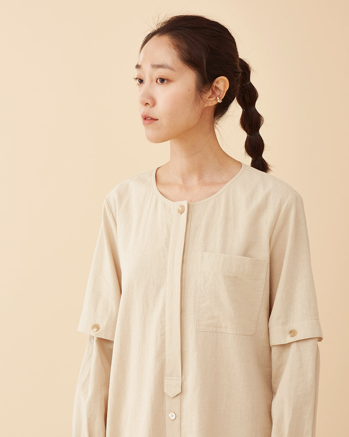 Two way longerline dress / Linen