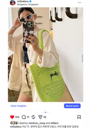[Milla's Market]Stussy Raffia Tote bag