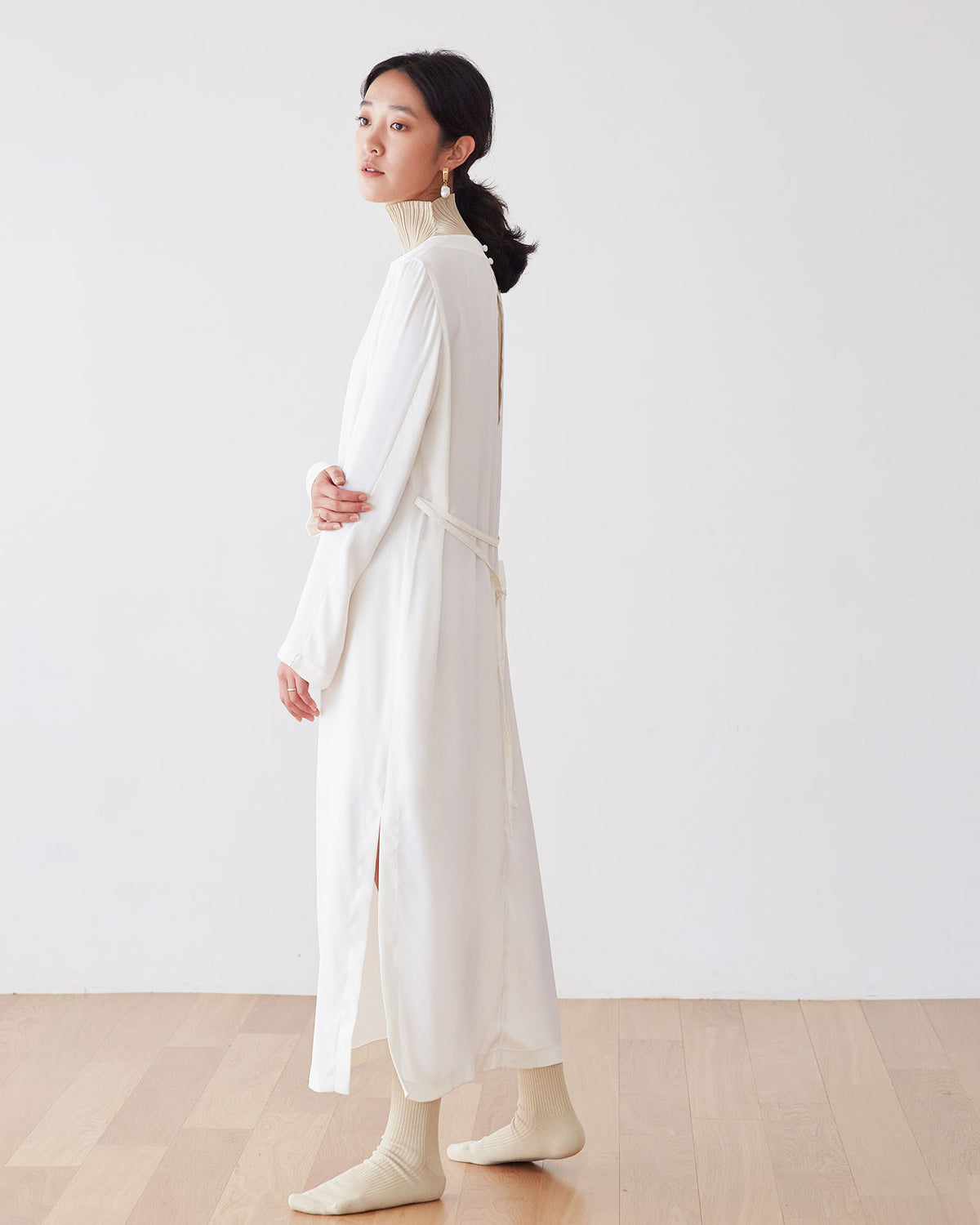 Satin All day Dress / Cream White