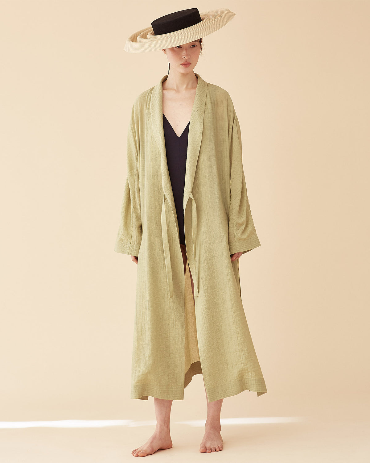 George Shawl Collar Robe / Green Tea