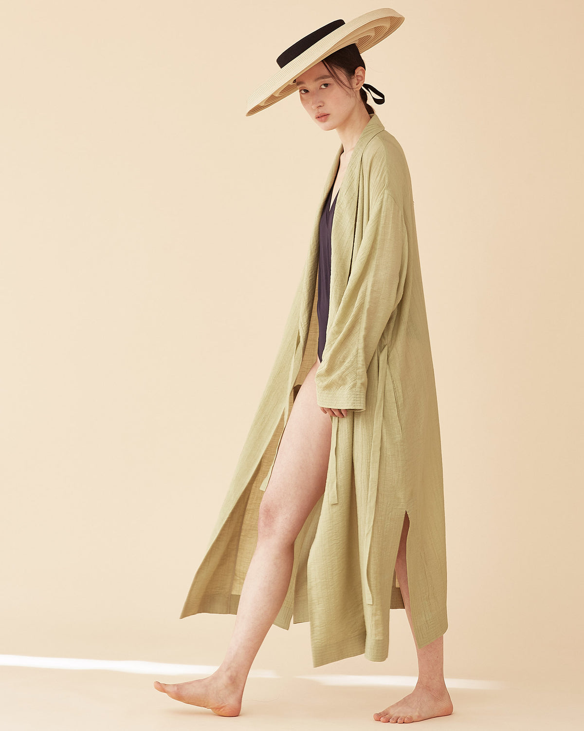 George Shawl Collar Robe / Green Tea