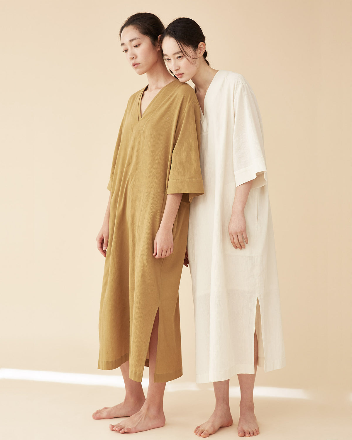 Kimono Line Sleepwear Dress / Olive Green