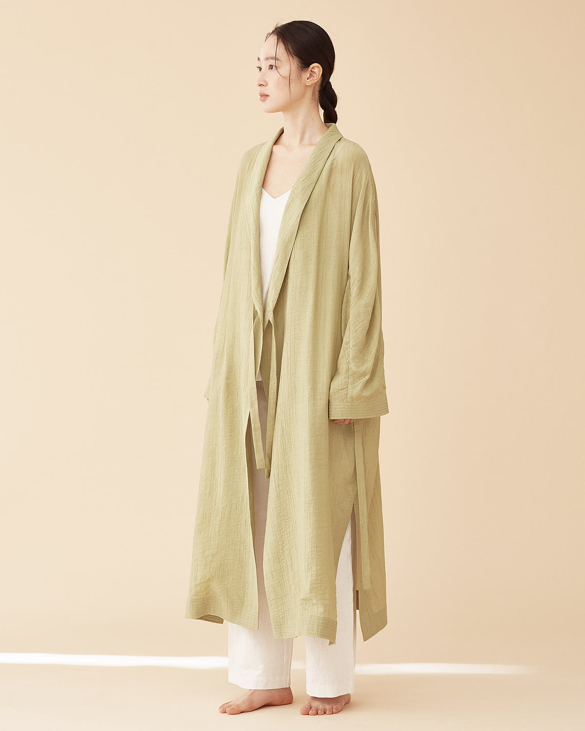 George Shawl Collar Robe / Green Tea