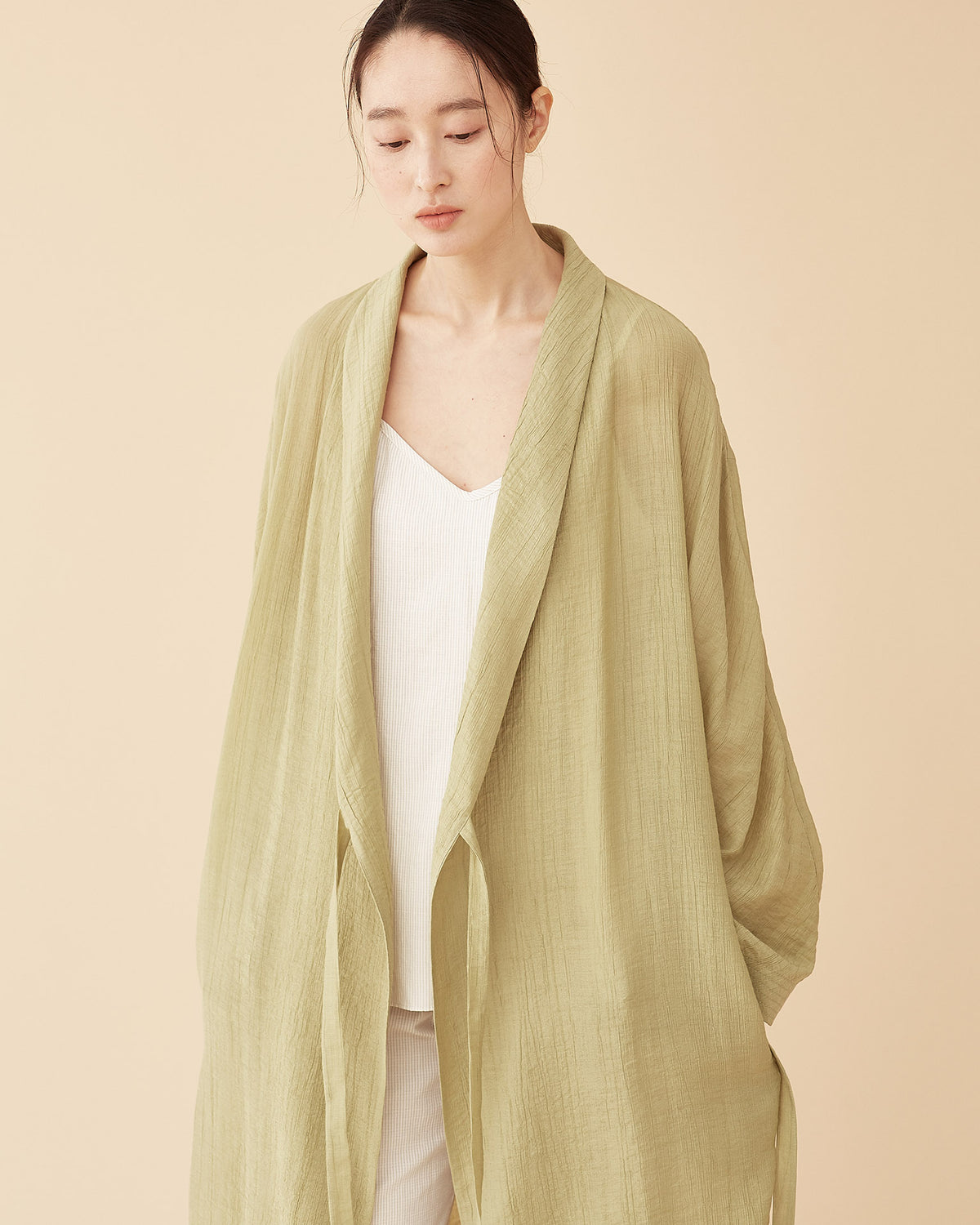 George Shawl Collar Robe / Green Tea