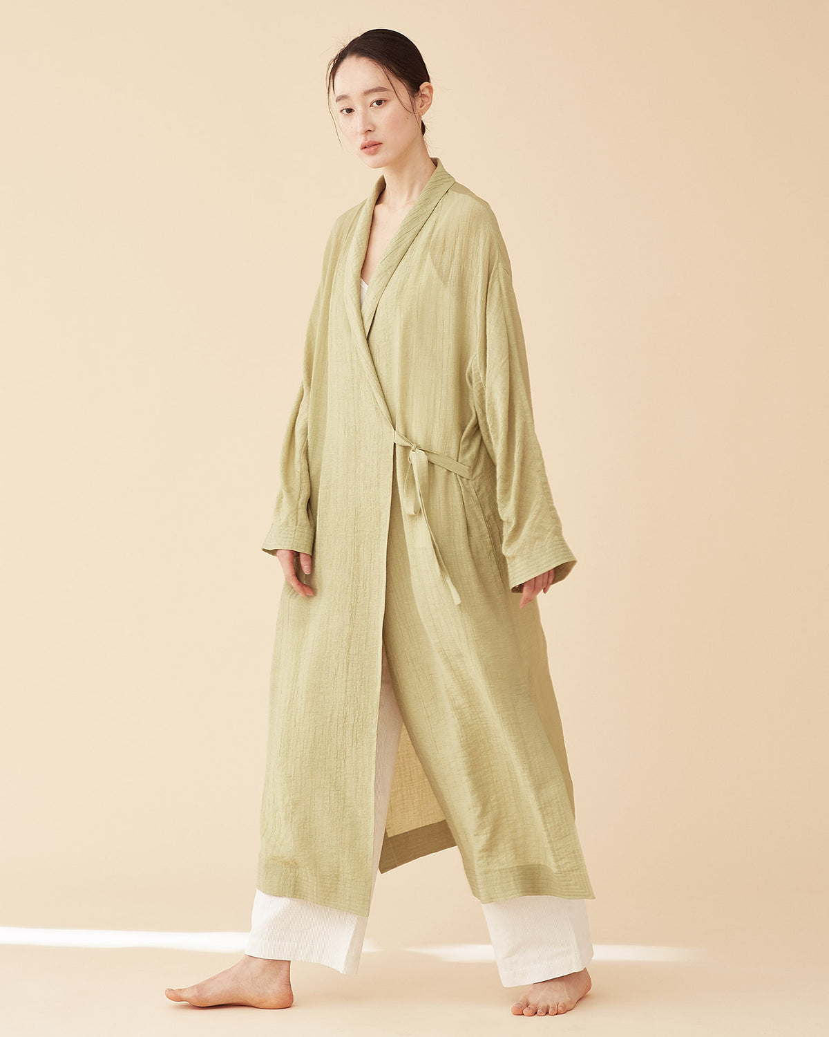 George Shawl Collar Robe / Green Tea