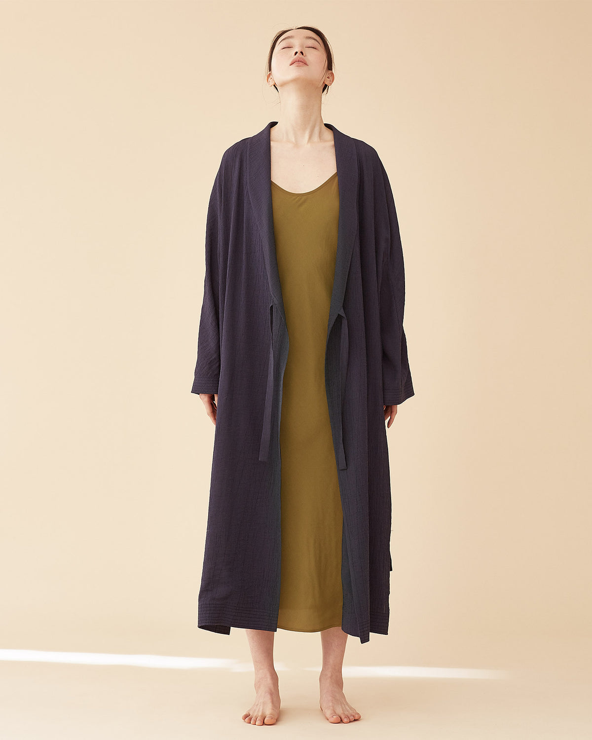 George Shawl Collar Robe / Navy