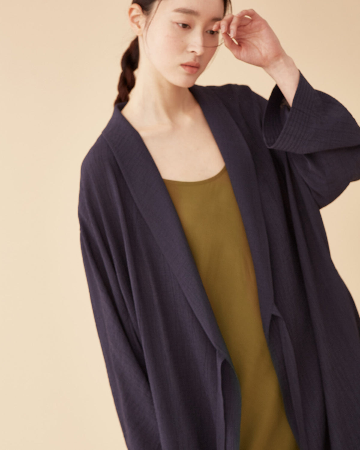 George Shawl Collar Robe / Navy