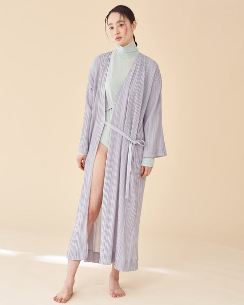 Laura Pleates Robe / Light Grey