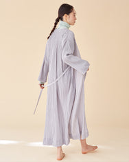 Laura Pleates Robe / Light Grey