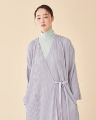 Laura Pleates Robe / Light Grey