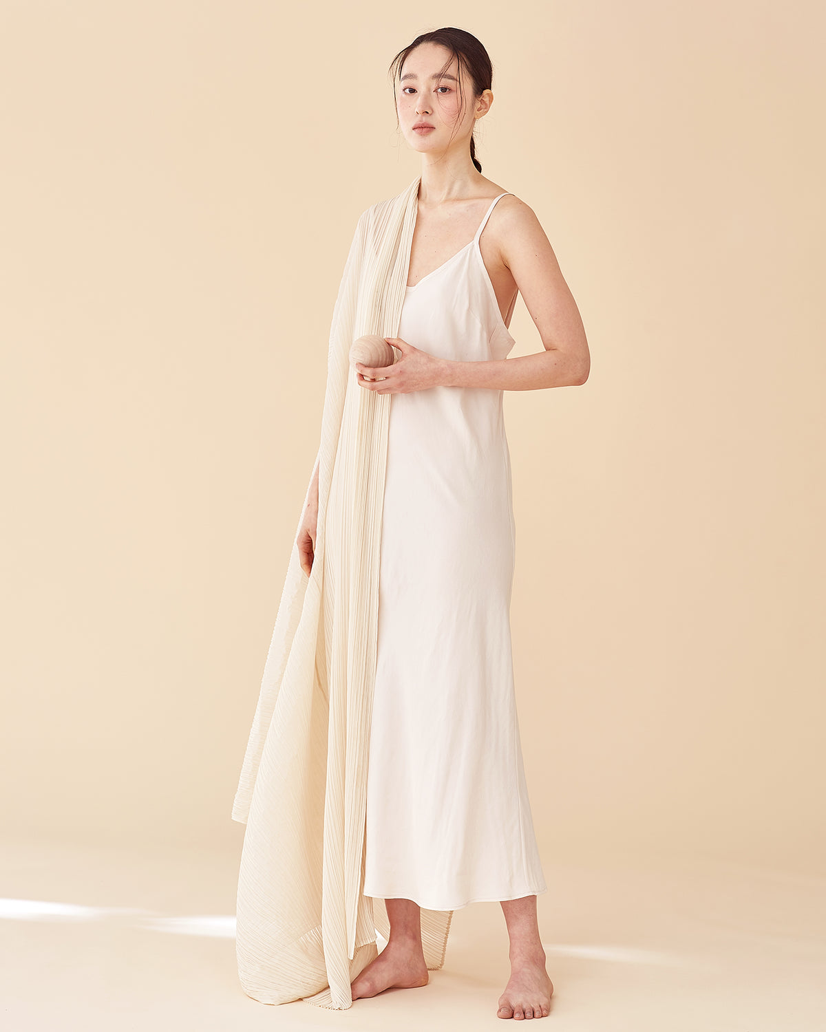 Caroline Long Slip Dress / Nude Pink