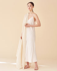 Caroline Long Slip Dress / Nude Pink