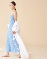 Caroline Long Slip Dress / Sky Blue