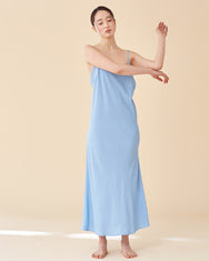 Caroline Long Slip Dress / Sky Blue