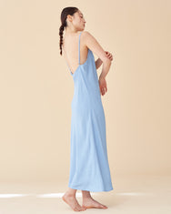 Caroline Long Slip Dress / Sky Blue