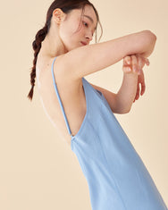 Caroline Long Slip Dress / Sky Blue
