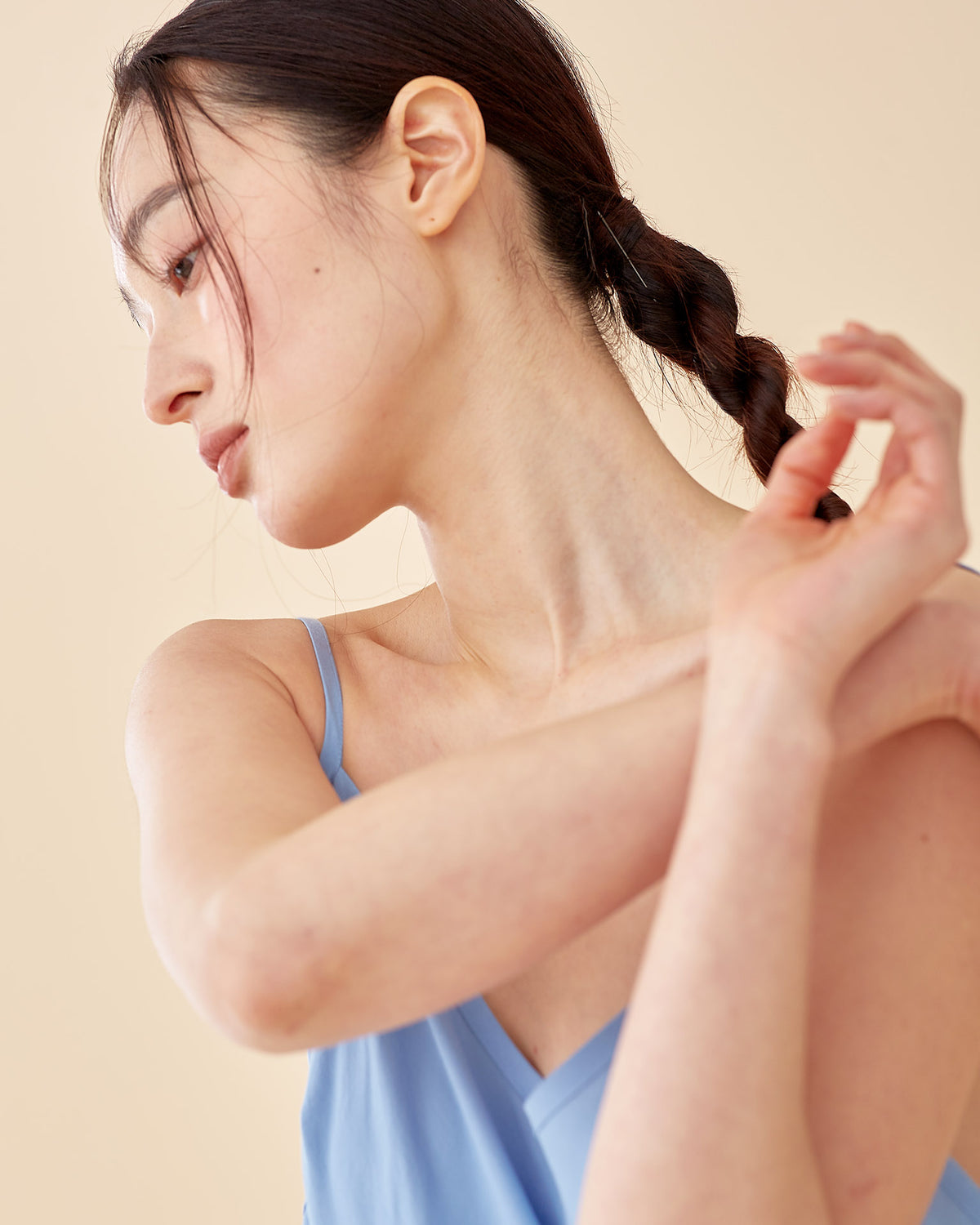 Caroline Long Slip Dress / Sky Blue