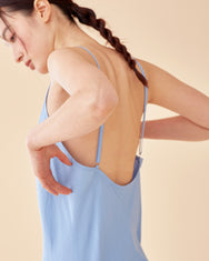 Caroline Long Slip Dress / Sky Blue