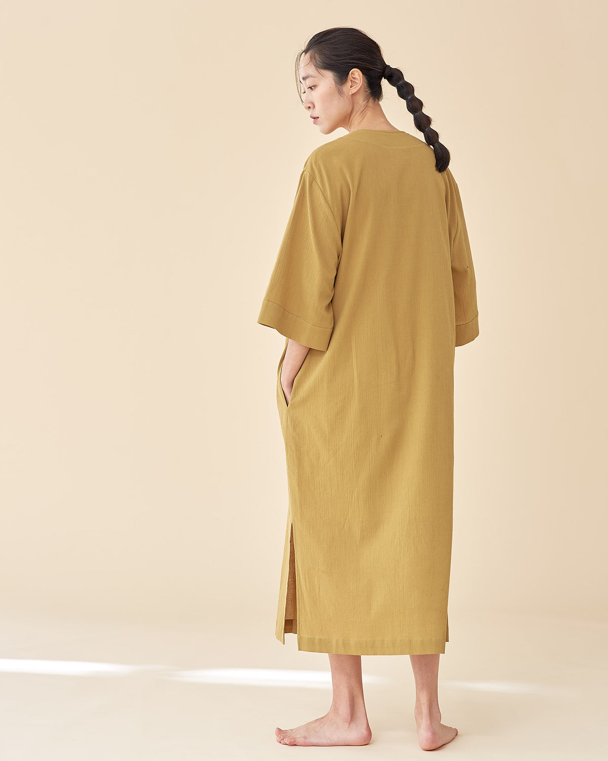 Kimono Line Sleepwear Dress / Olive Green