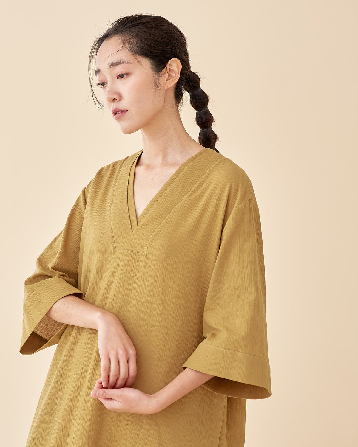 Kimono Line Sleepwear Dress / Olive Green