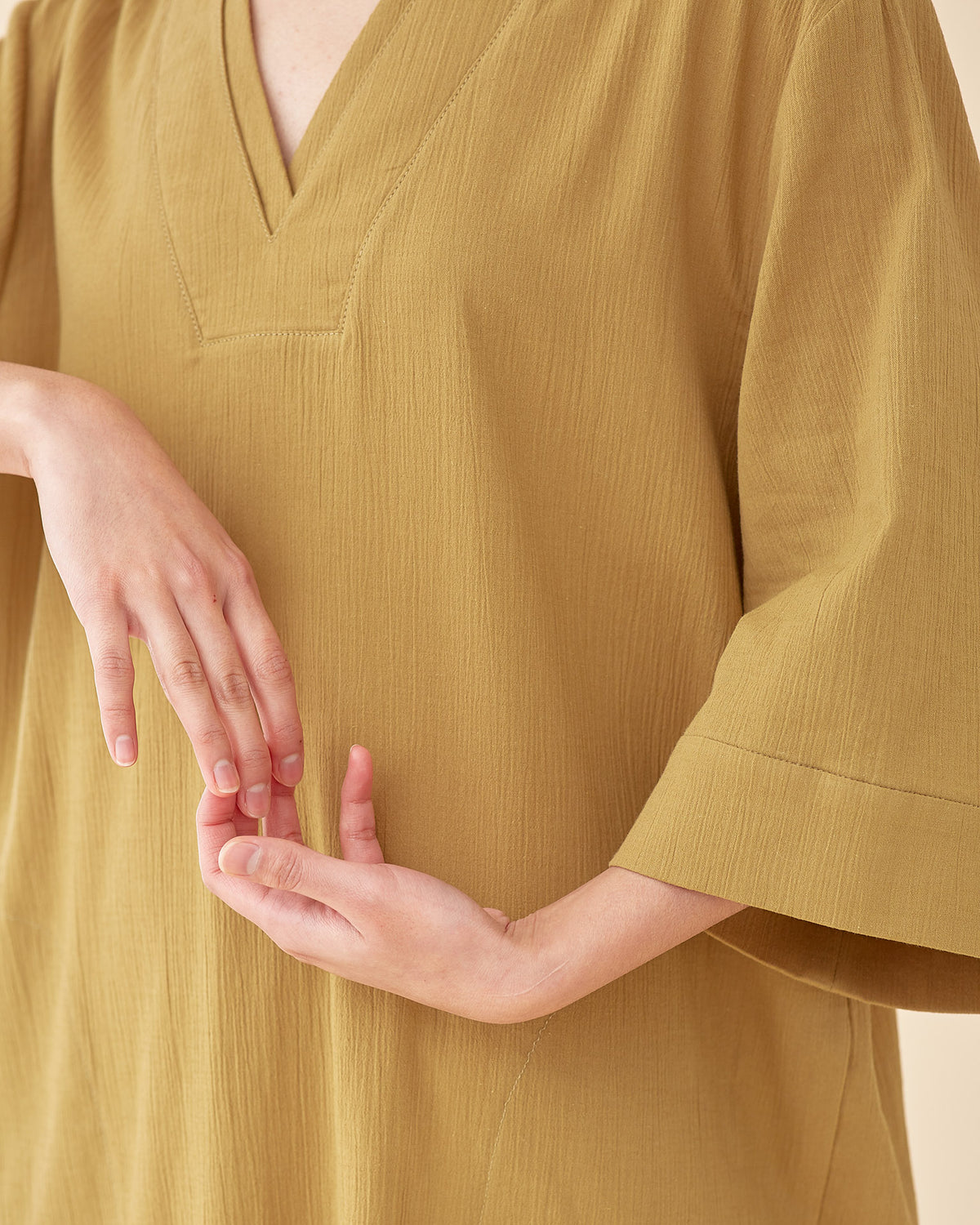 Kimono Line Sleepwear Dress / Olive Green
