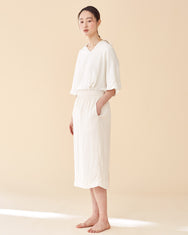 Classic Spread Collar Top / Ivory