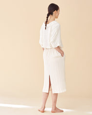 Classic Spread Collar Top / Ivory