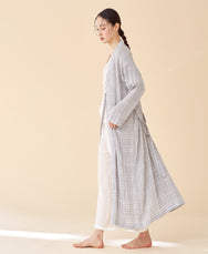 Plaid Long Multi-strap Robe