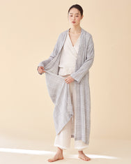 Plaid Long Multi-strap Robe