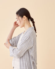 Plaid Long Multi-strap Robe