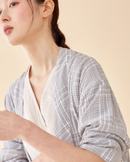 Plaid Long Multi-strap Robe
