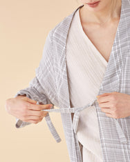 Plaid Long Multi-strap Robe