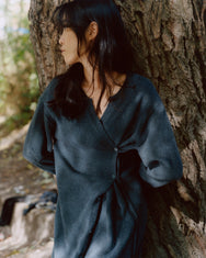 APT Classic Long Knit Robe / bear grey