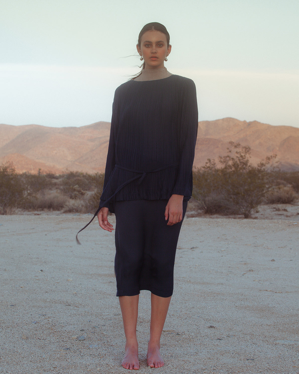 Classic H-Line Skirt / Deep Navy