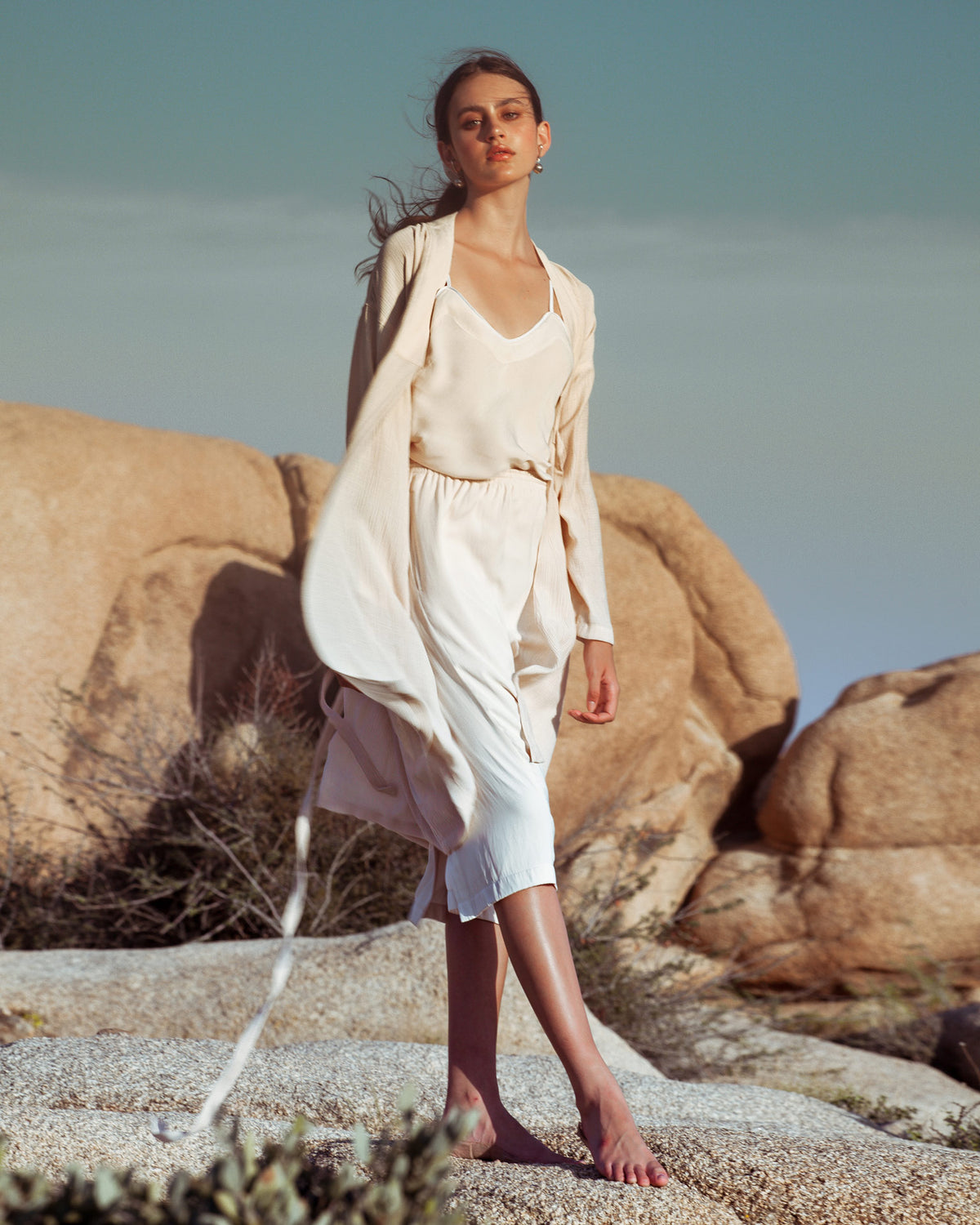 [REDTAG] Classic H-Line Skirt / Light Beige