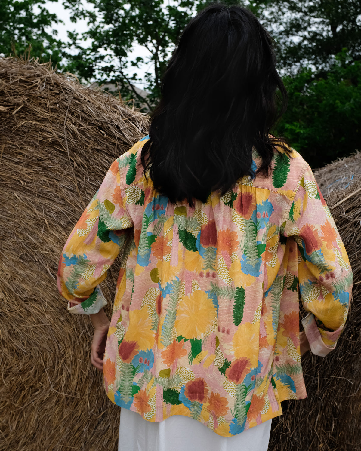 [Eyi/Wälder] Green Stitch Point Shirt