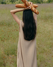 Accordion Pleats Dress / Beige