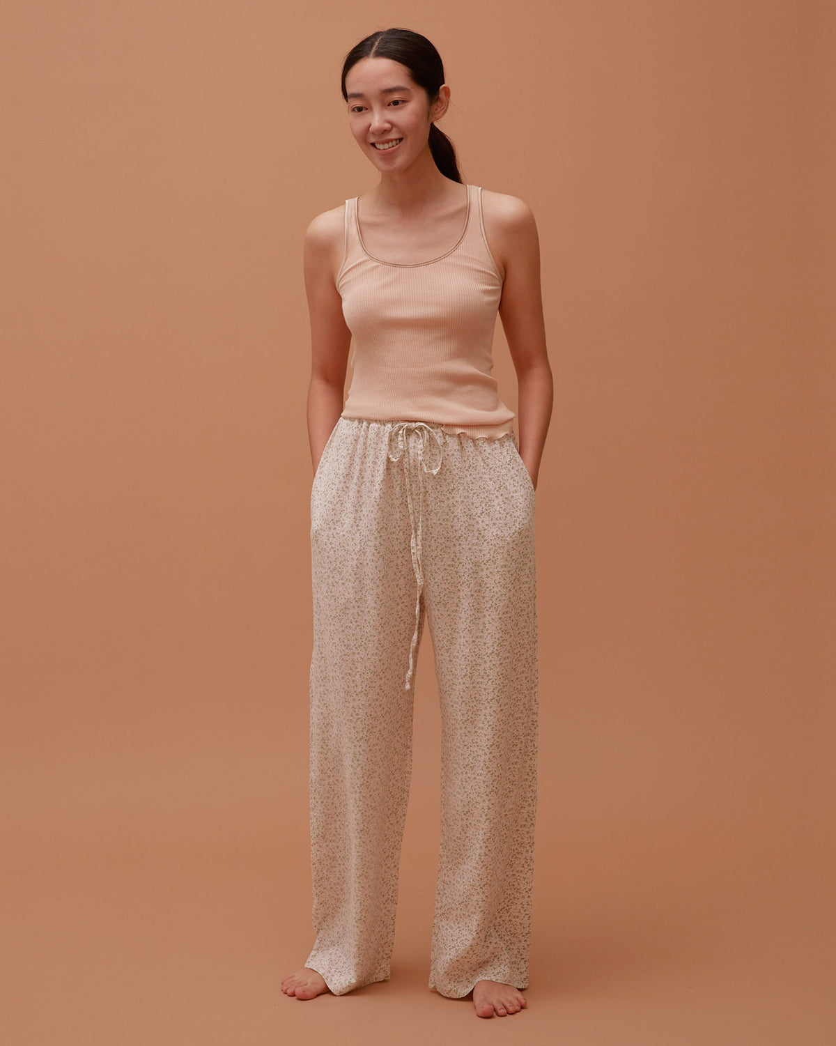 Floral Elastic Pants