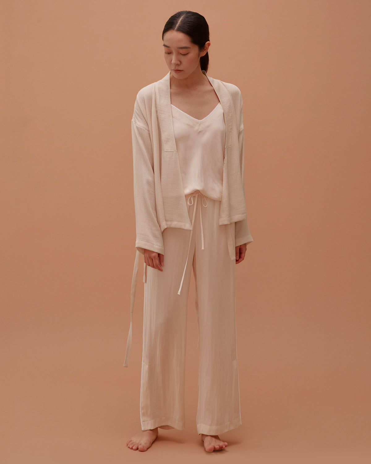 Pale Peach Multi-strap Robe / Short