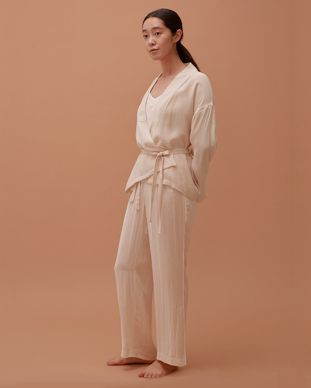 Pale Peach Multi-strap Robe / Short