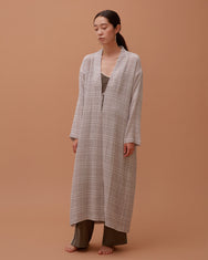 Plaid Long Multi-strap Robe