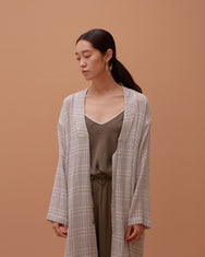 Plaid Long Multi-strap Robe
