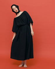 Emma balloon dress / Jet Balck