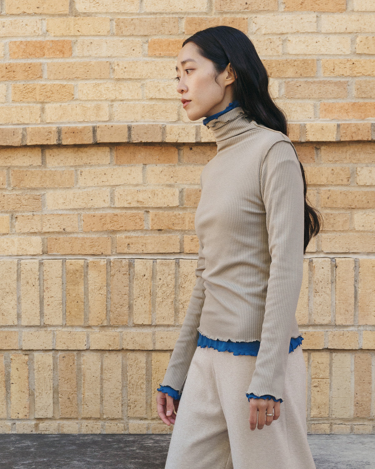 Lily rib turtleneck top / 3 colors