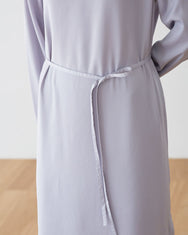 Satin All day Dress / Silver Grey